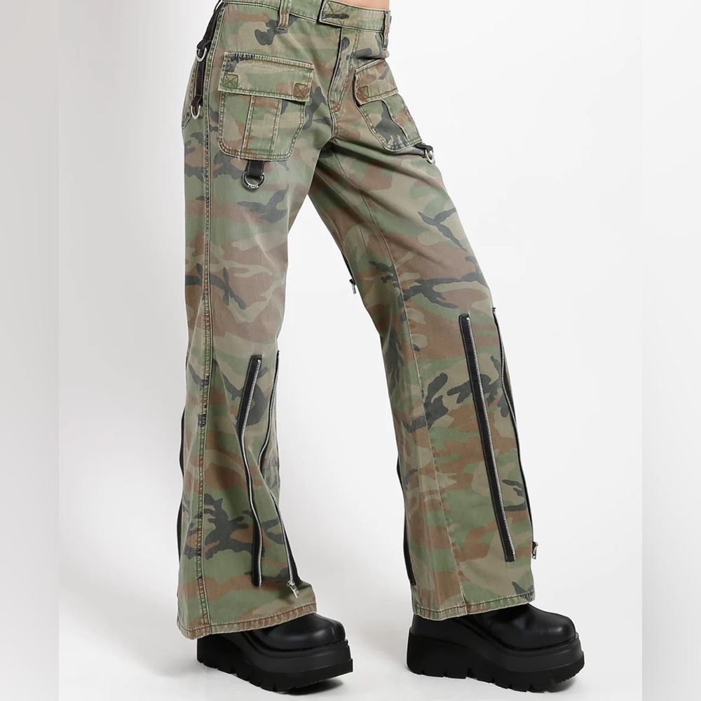 tripp NYC camo print flare pants